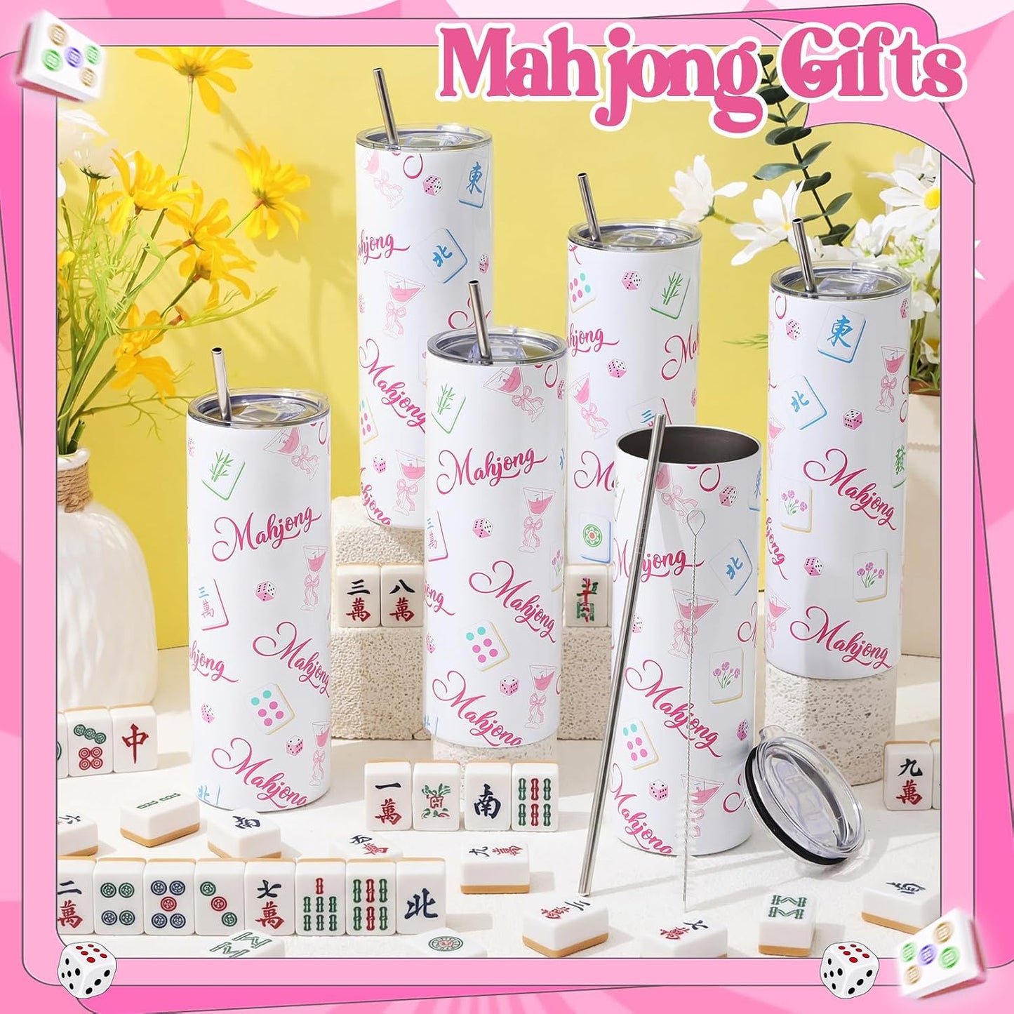 Hsei Paquete de 6 vasos Mahjong, regalos Mahjong para mujeres, 20 o...