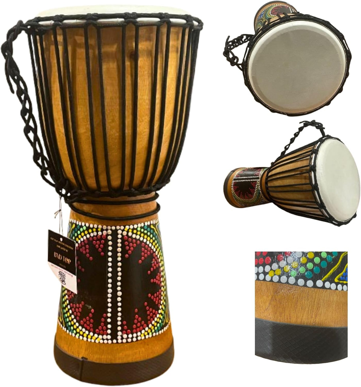 Tambor Djembe con cuerda (9 x 20 color) Regalo del día del padre Ta...