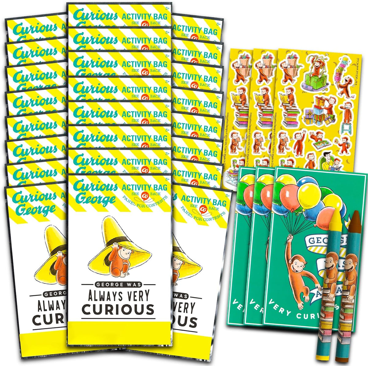 Paquete de recuerdos de fiesta para niños Curious George - 24 mini...