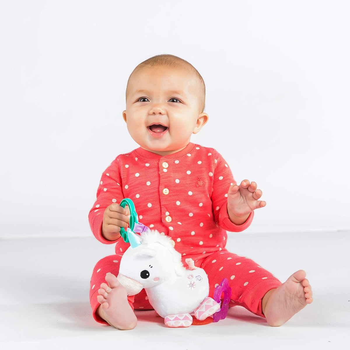 Bright Starts Unicorn Sparkle &amp; Shine - Cochecito de peluche pa...