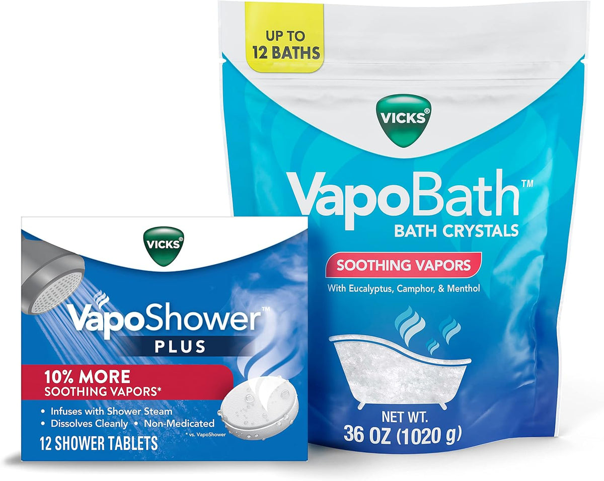 Vicks VapoShower Plus, tabletas de bomba de ducha, vaporizadores ca...
