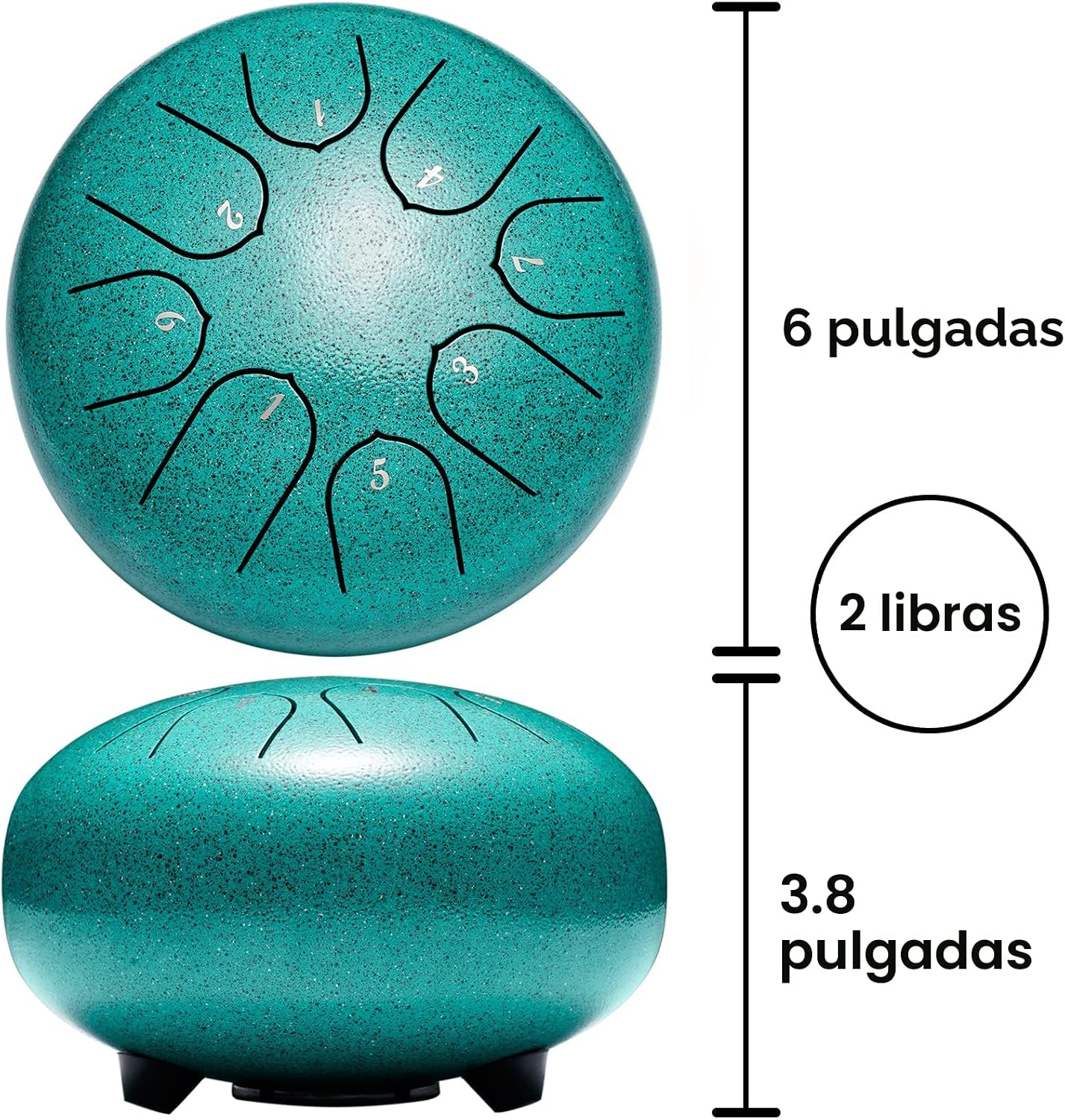 Lronbird - Tambor de lengüeta de acero de percusión, 8 notas, 6 pul...