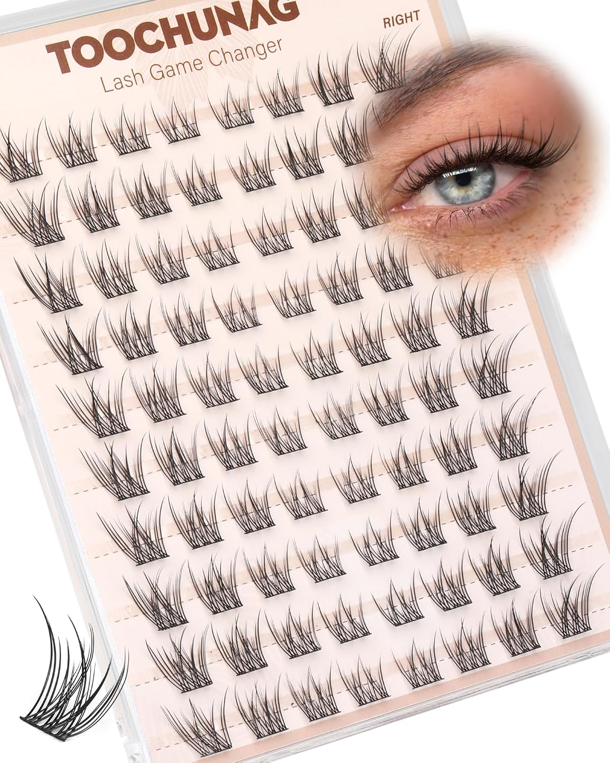 TOOCHUNAG Extensiones de pestañas naturales de 0.315 a 0.472 pulgad...