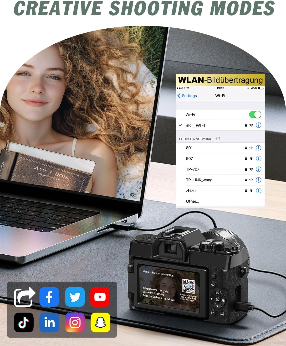 Cámaras digitales 8K 64MP para fotografía, zoom 16X y micrófono, ne...