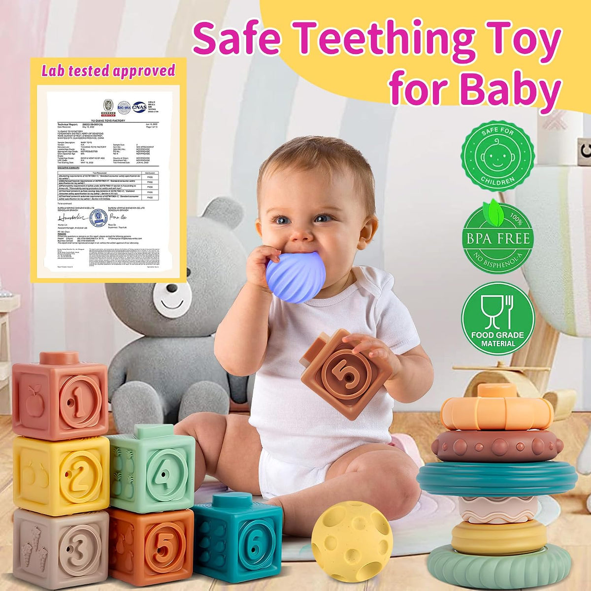 ROHSCE Juguetes Montessori para bebés, juguetes 3 en 1 para bebés d...