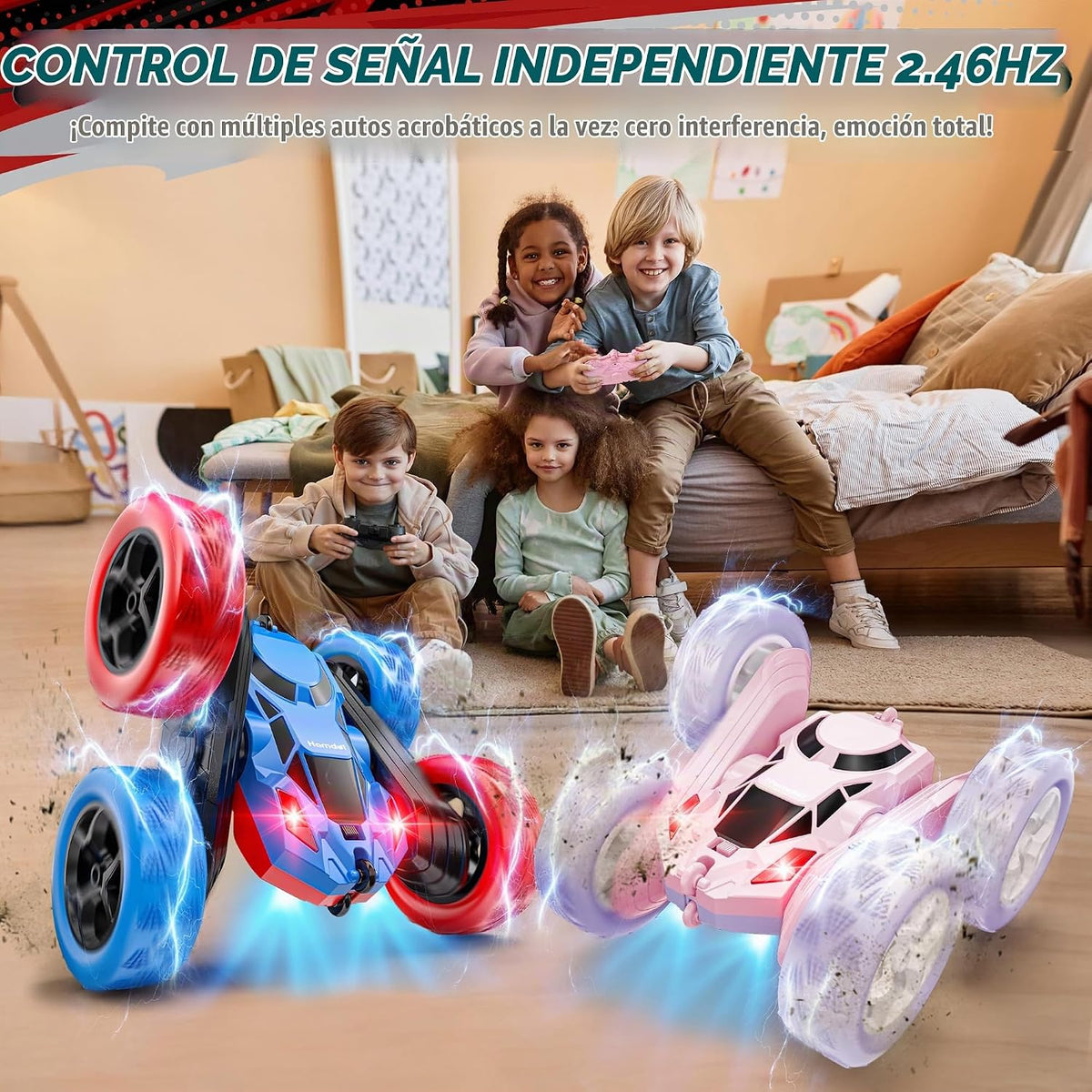 Hamdol STEM - Auto de control remoto para niños, 360° giratorio de...