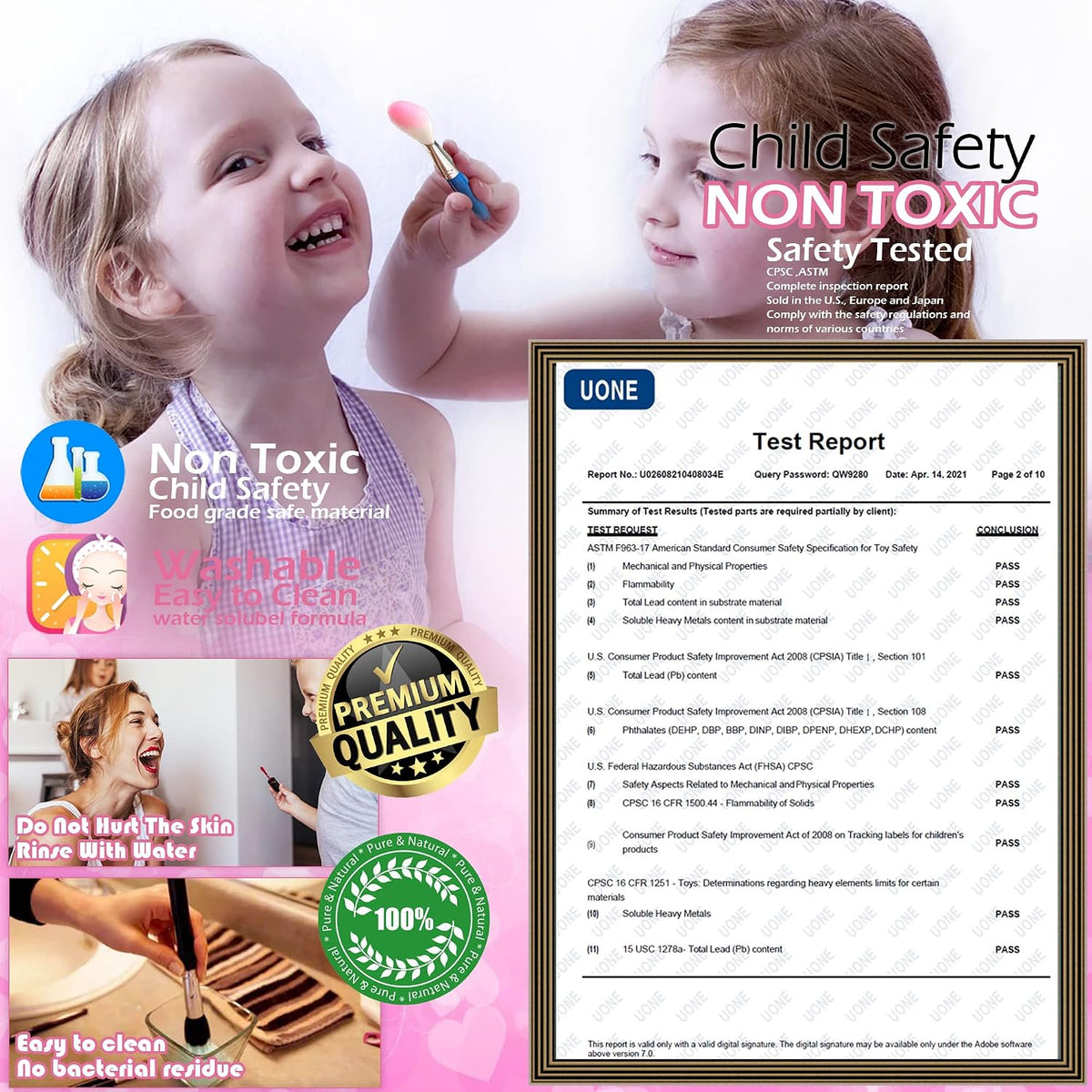 Kit de maquillaje infantil para niña, juguete lavable de princesa,...