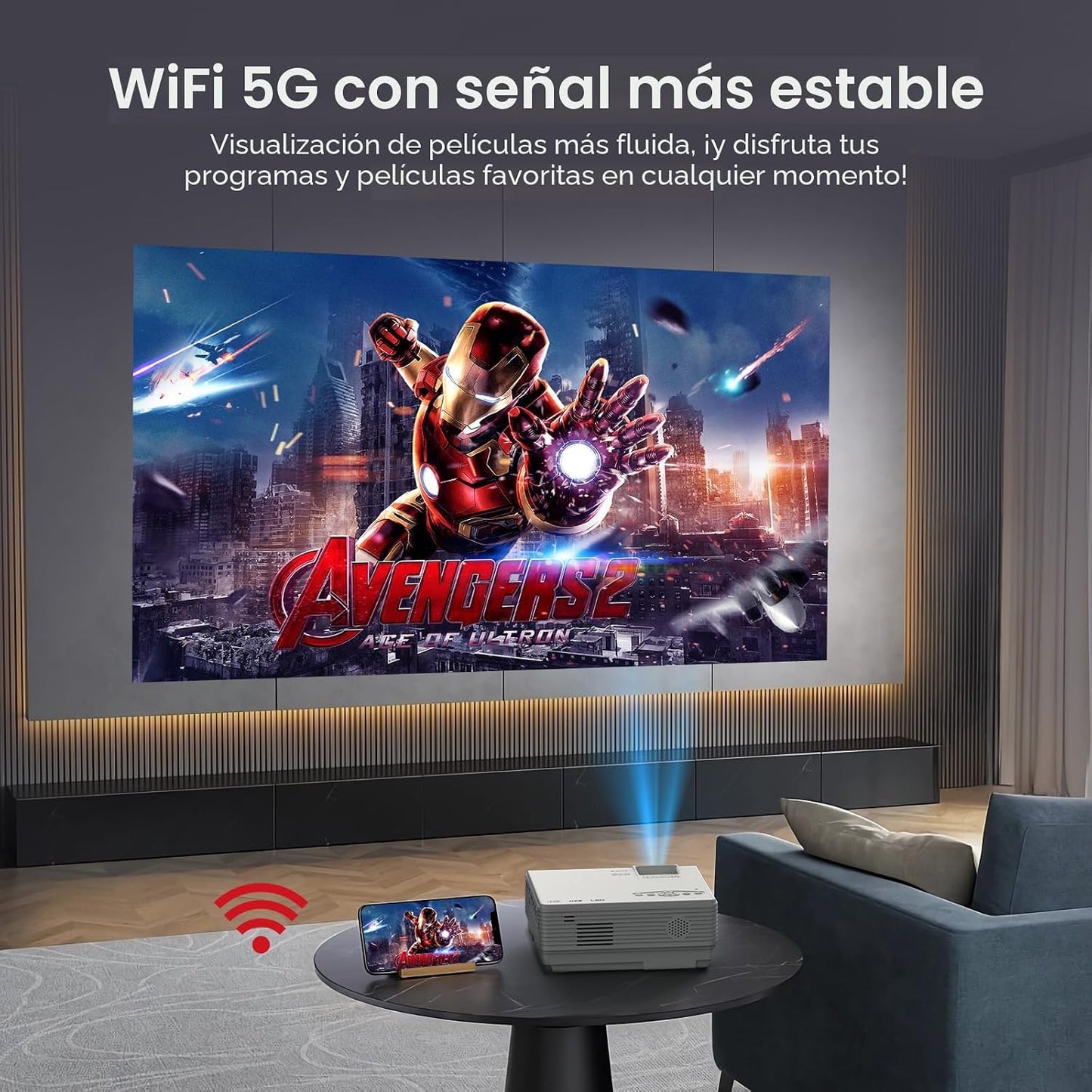 【Licencia oficial de Netflix】Mini proyector inteligente PANSEBA con...