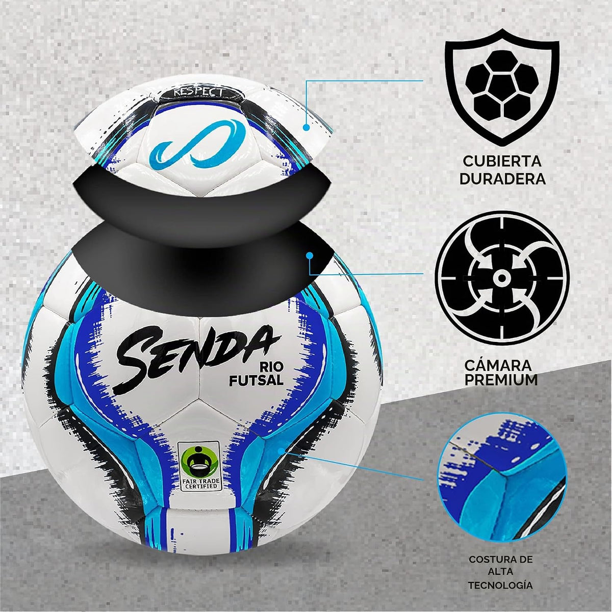 Senda Rio Premium Training Balón de fútbol sala de bajo rebote, cer...