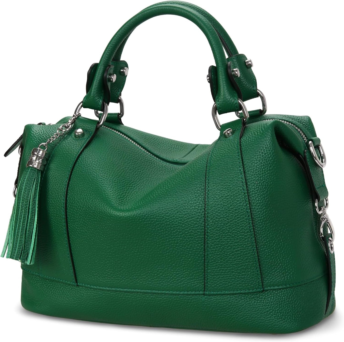 Heshe Bolsos de hombro de cuero genuino para mujer, bolsos satchel,...