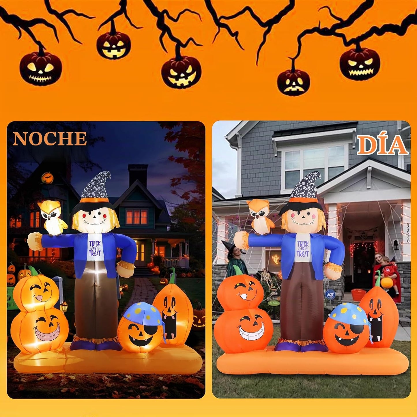 GIFTFIND Decoraciones inflables de Halloween de 7.22 pies para exte...