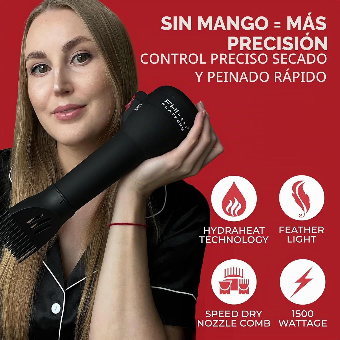 FHI Heat Plataforma todo en uno con mango de soplado, menos secador...