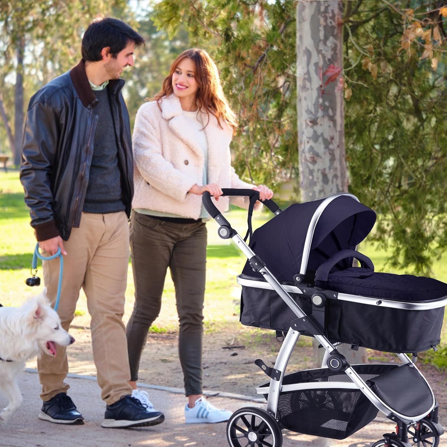 Hagaday Cochecito de bebé, asiento reversible 2 en 1 para niños peq...