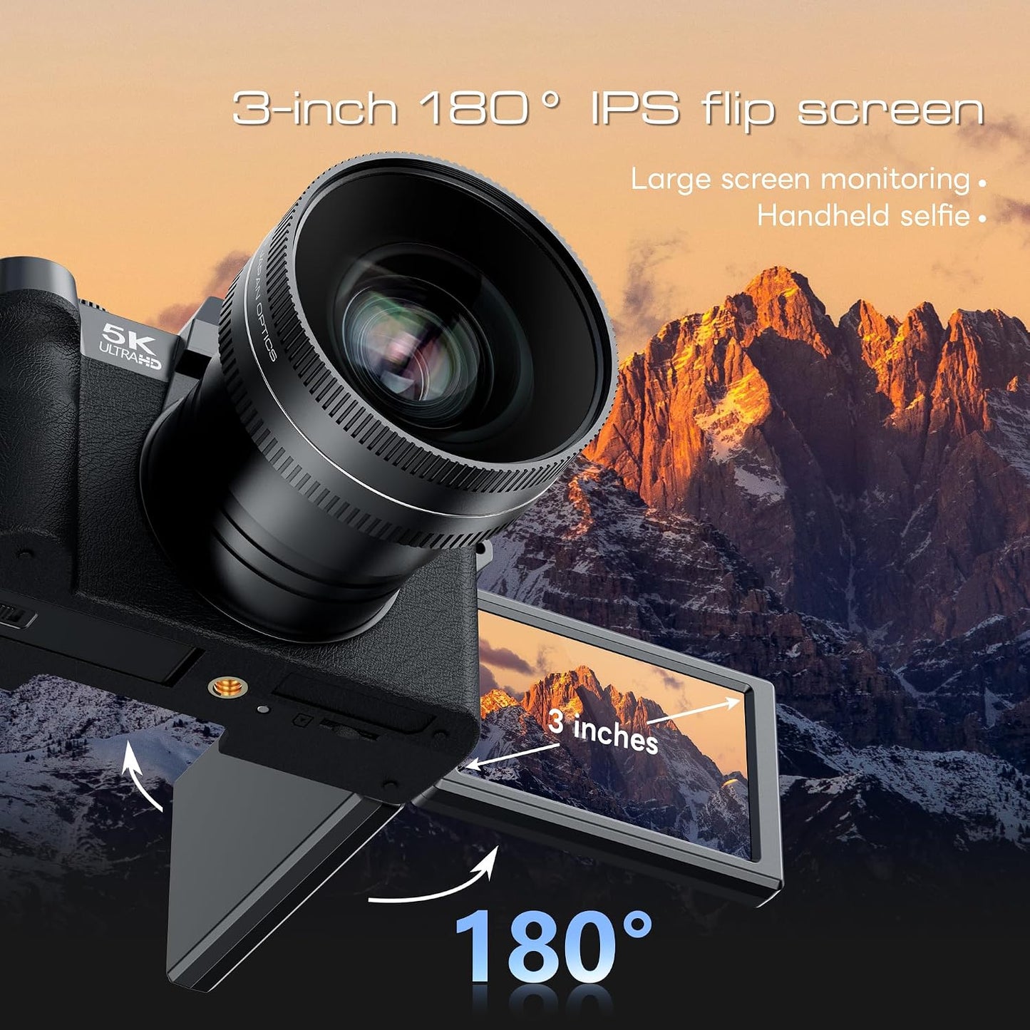 Cámaras digitales 5K 64MP para fotografía, punto de vlogging y cáma...