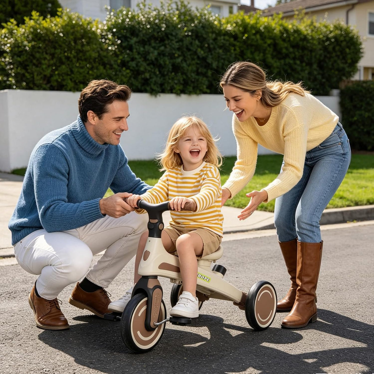 Triciclo para niños, triciclo 6 en 1 para bebés con mango ajustable...