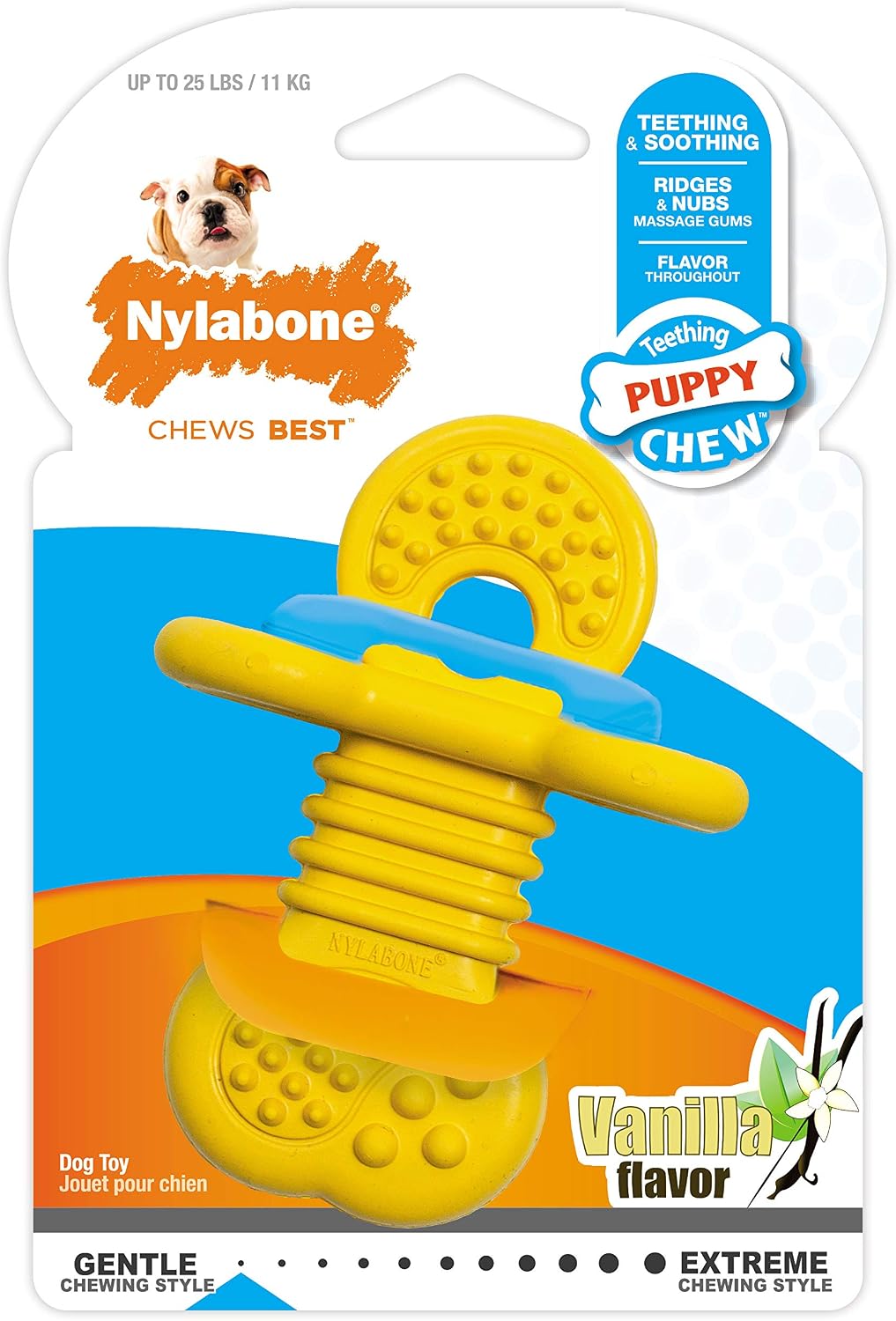 Nylabone Mordedor de goma para cachorros, juguetes masticables para...