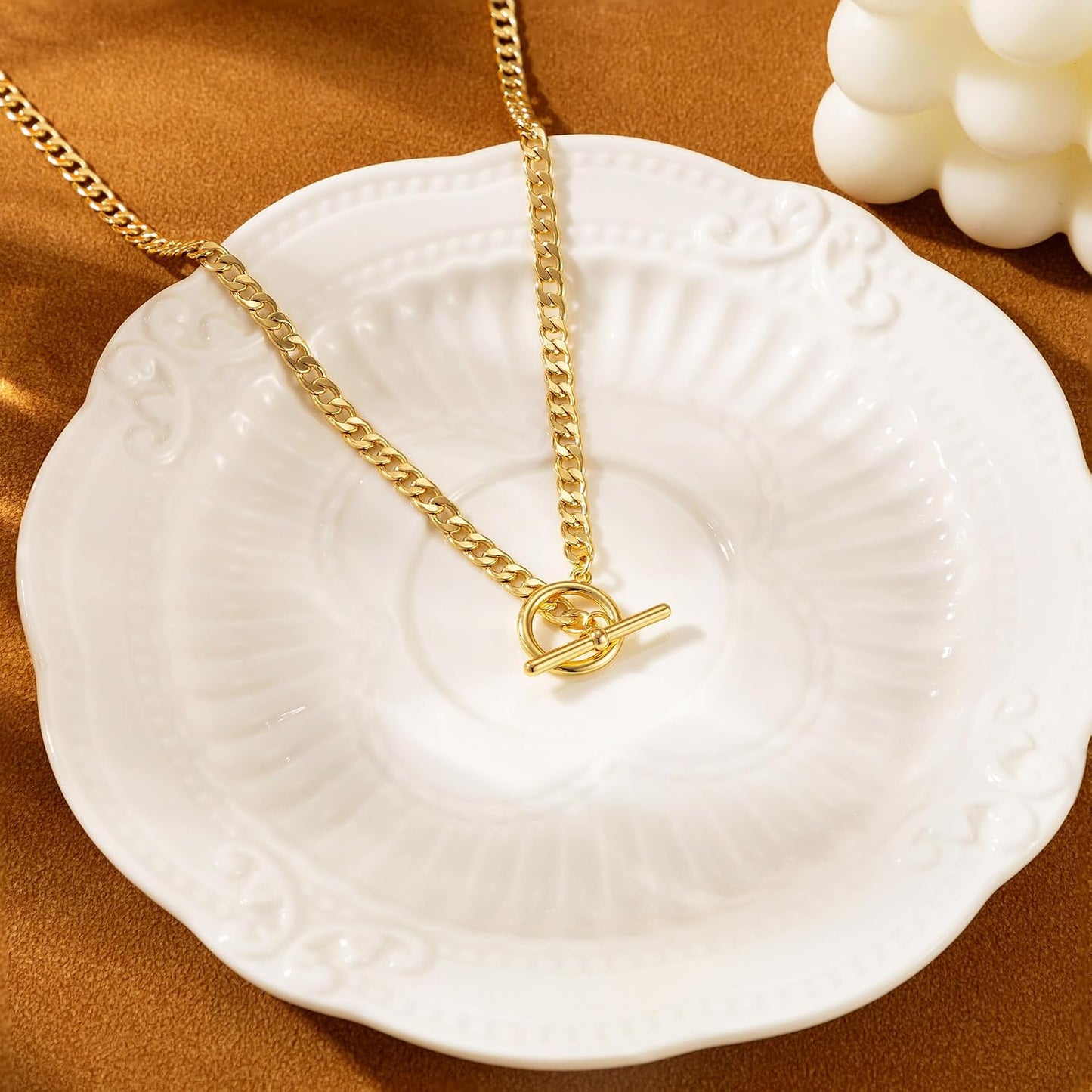 Carffordo - Collares chapados en oro para mujer, delicados collares...