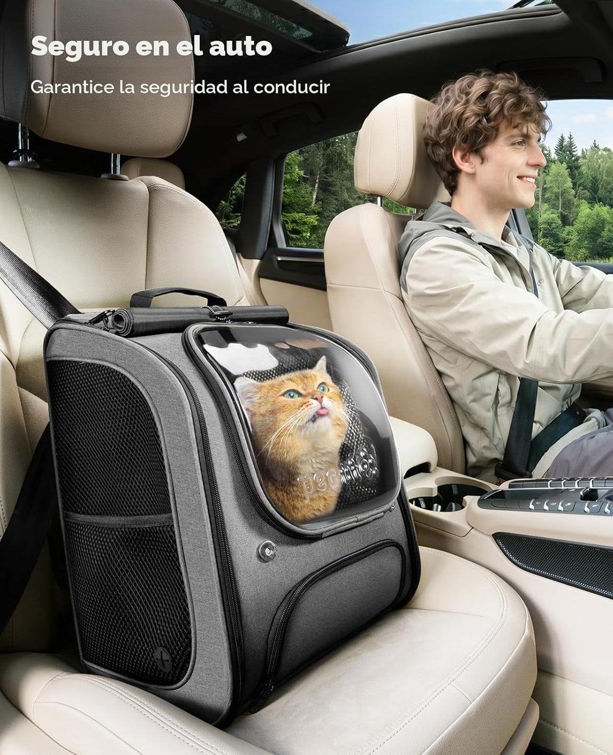 Pecute Mochila para gatos,Mochila de burbujas para gatos de gran es...