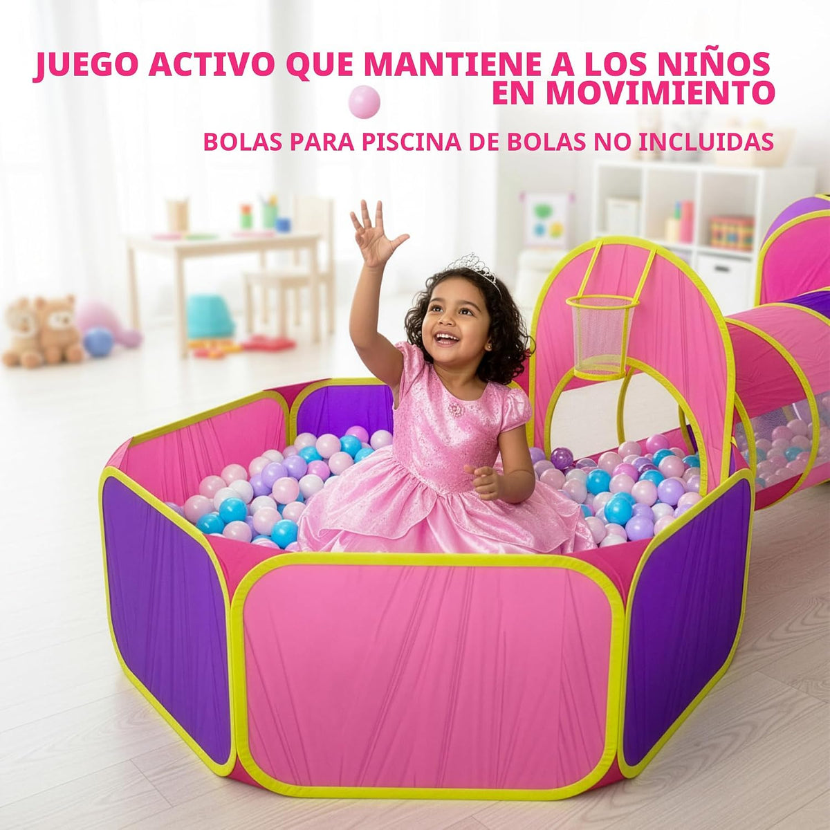 Playz Tiendas de campaña y túneles de juego para niños de 5 piezas,...