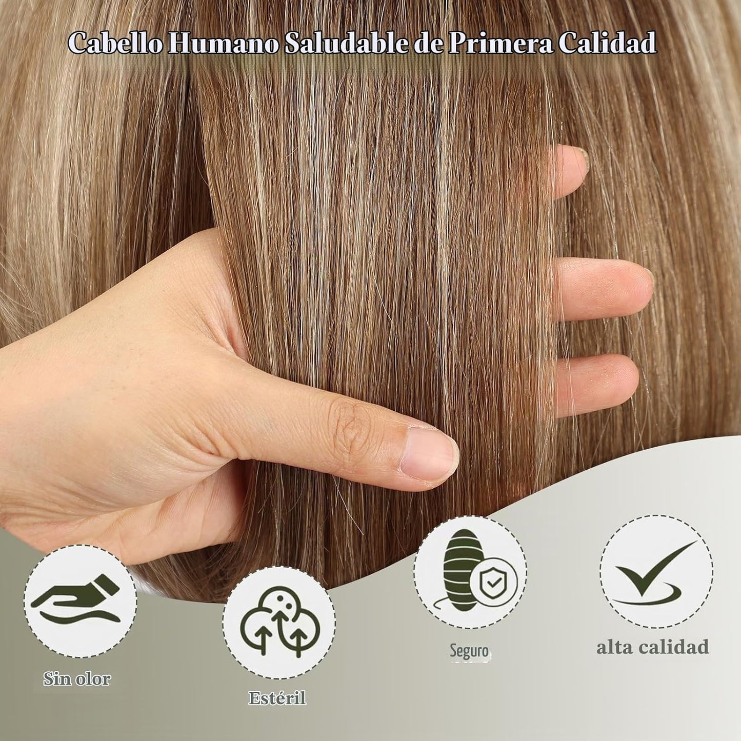 RSY Peluca Bob de 10.8 pulgadas de mezcla de cabello humano con fib...
