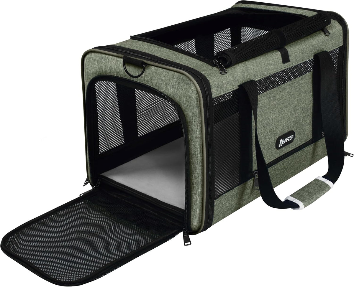GAPZER Bolsa de transporte mediana para gatos, ligera, de lados sua...