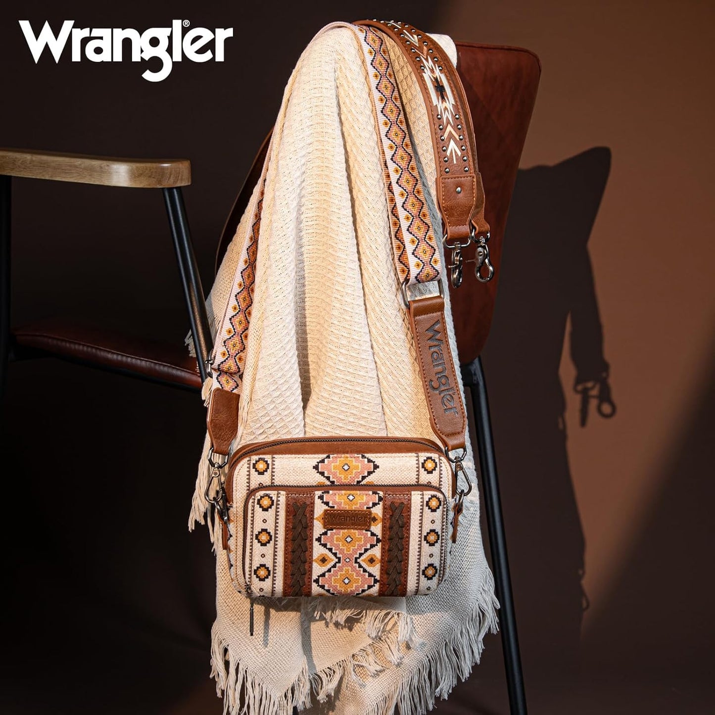 Bolso cruzado Wrangler para mujer, pequeño, estilo boho azteca, con...