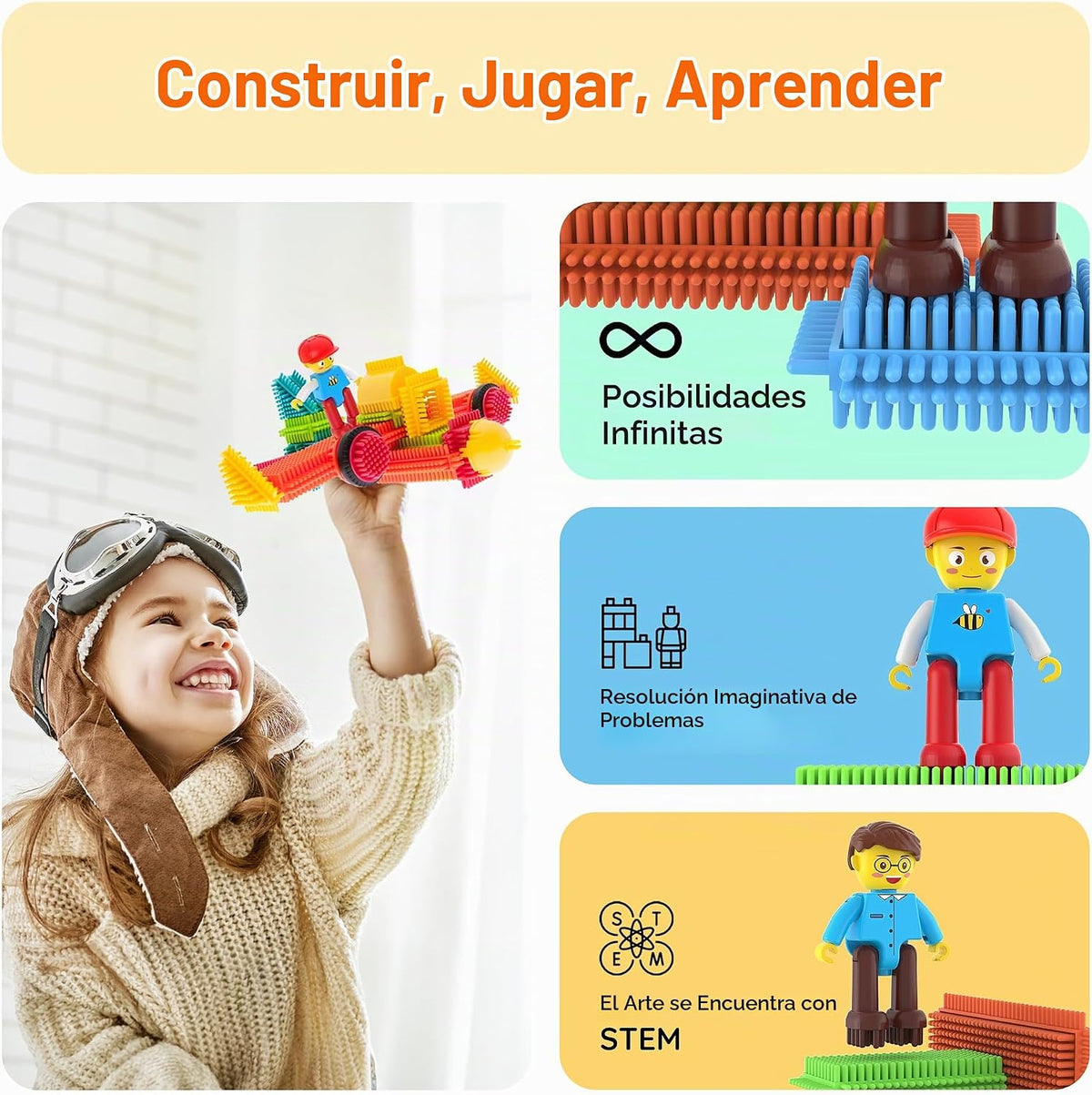 Picasso Toys Bloques de Erizo 4 Figuras de Personajes de Acción Fam...