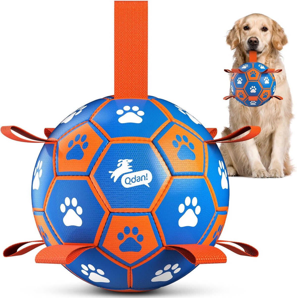 QDAN Juguetes de cuerdas para perros, pelota de fútbol con correas,...
