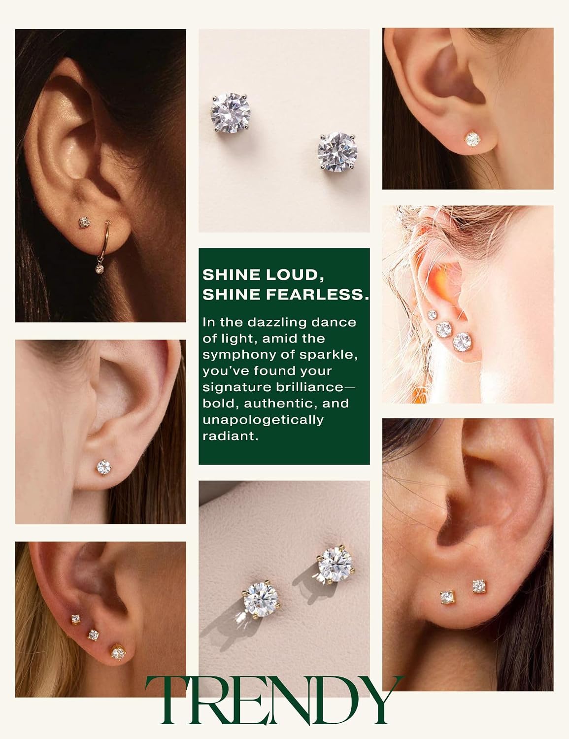 Aretes de tuerca de Kainier para mujer, chapados en oro de 14 quila...