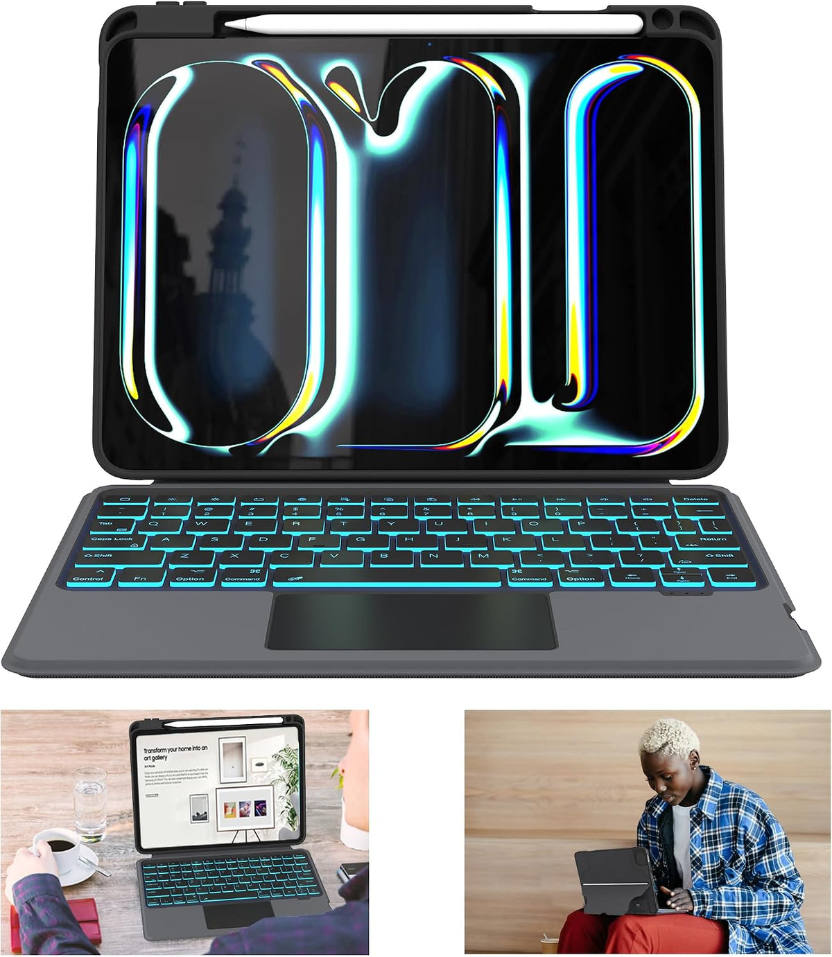 Funda para iPad Pro de 11 pulgadas (M4) 2024 con teclado desmontabl...