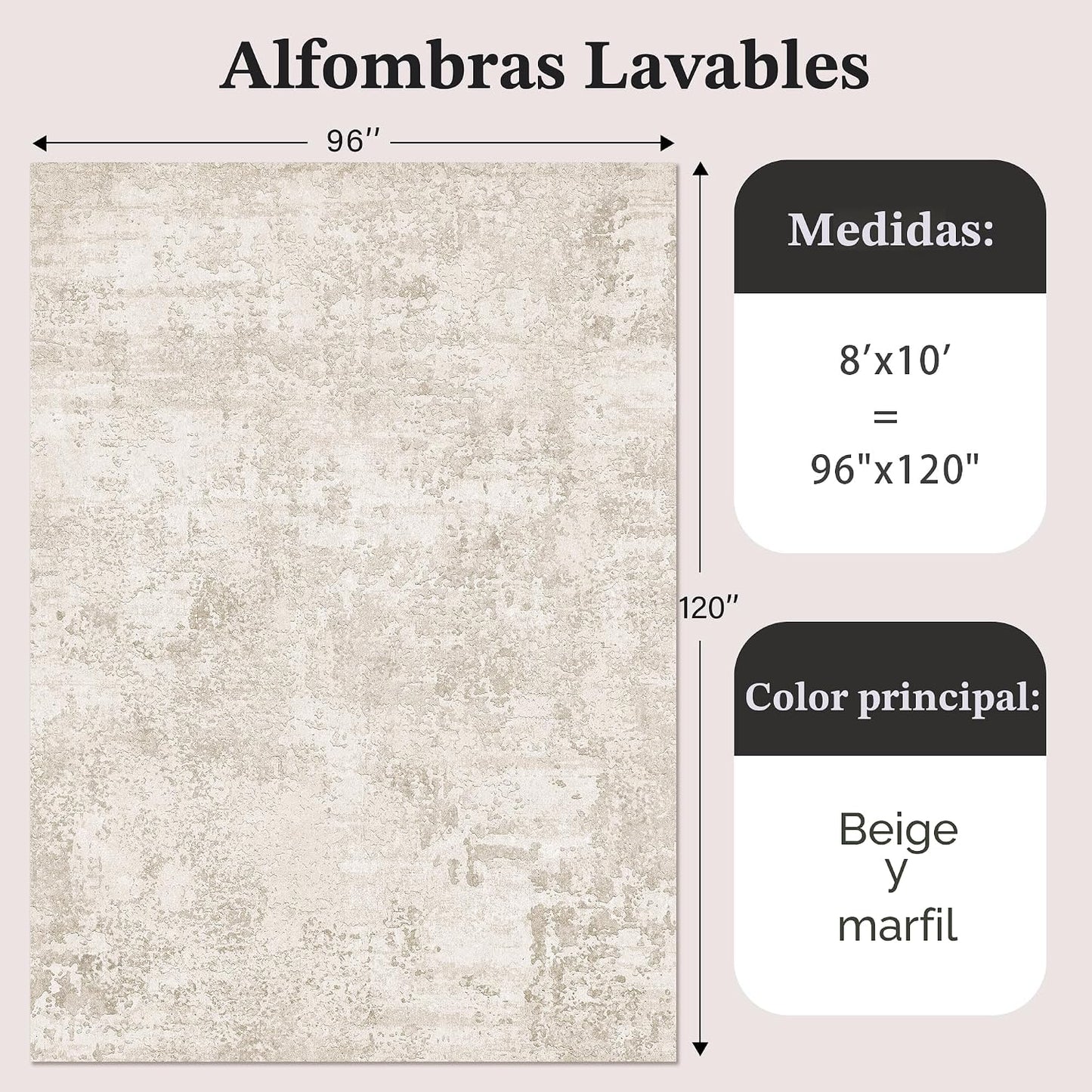 Art&amp;Tuft TPR53 - Alfombra de área, reverso con antideslizante,...