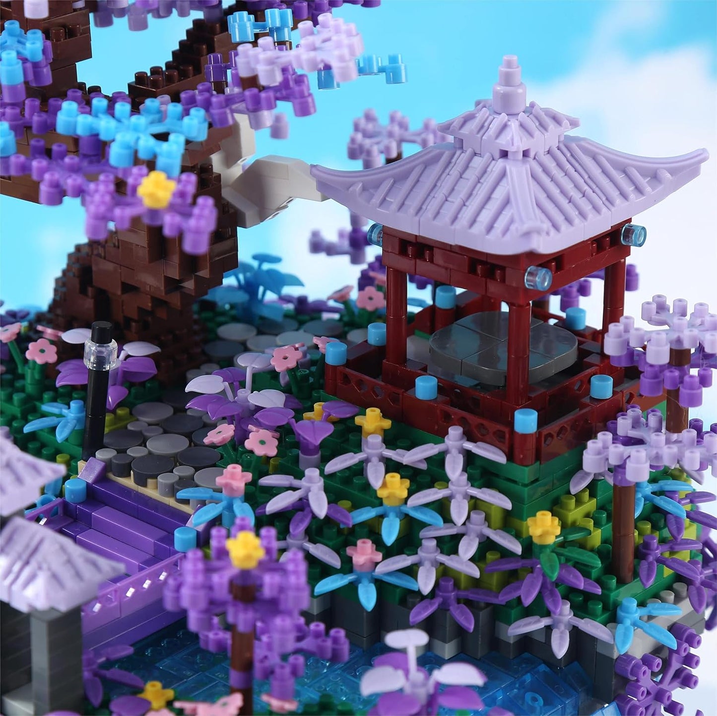 Yushinv Juego de construcción de árbol de cerezo en flor con caja,...