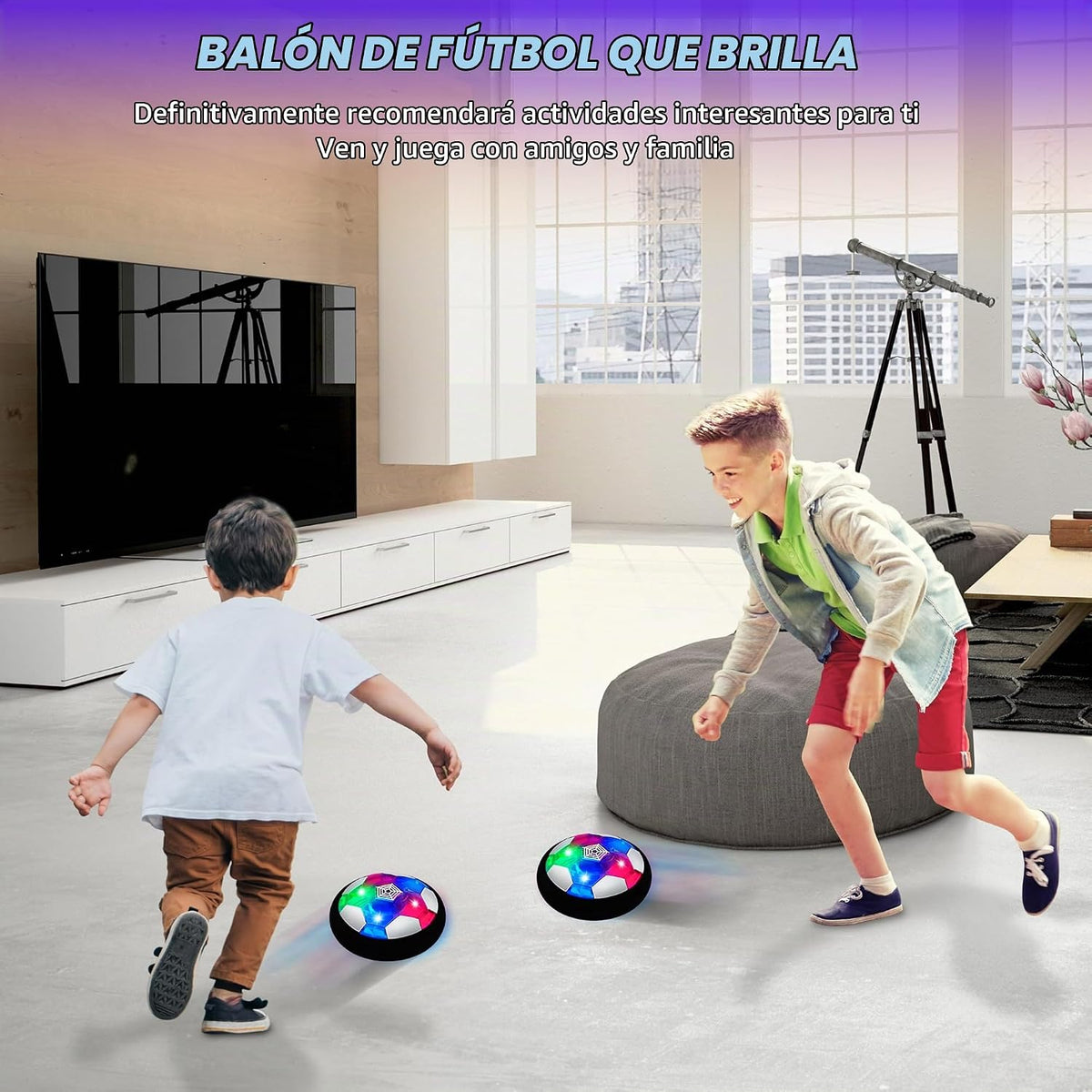 Pelota de Fútbol LED Flotante Juguetes para Niños, Pelota de Entren...