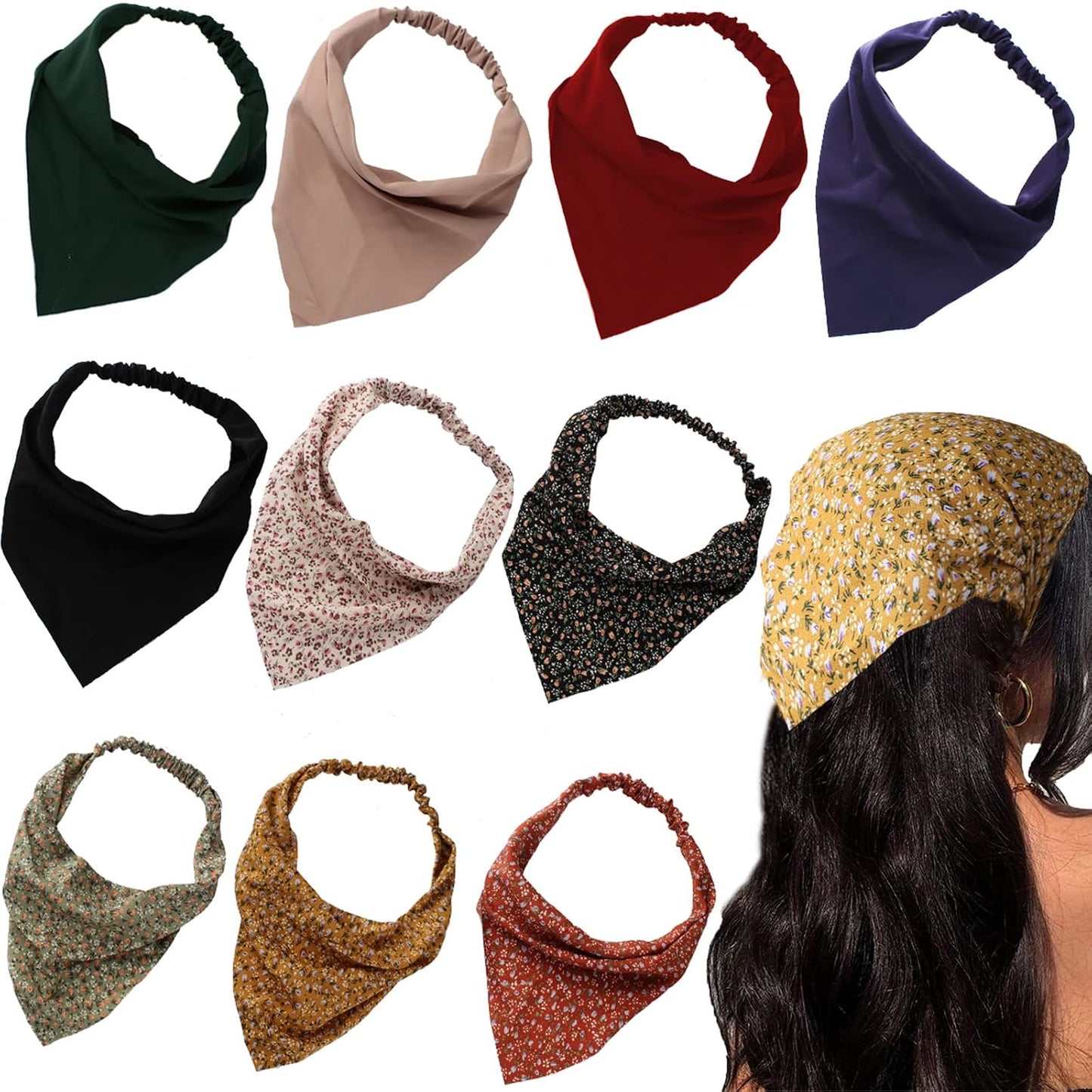 Jaciya Pañuelos para el cabello, bandanas para la cabeza para mujer...