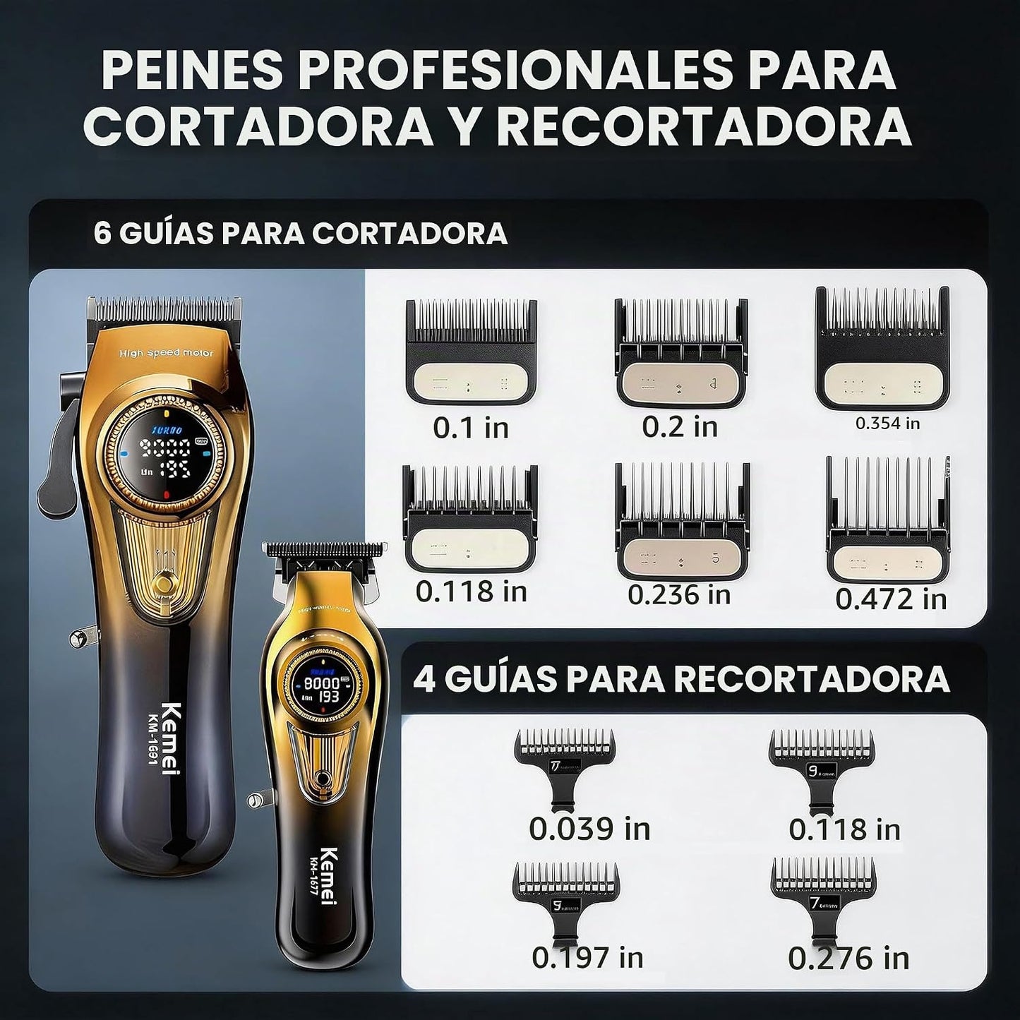 Cortadora de pelo profesional 3 en 1 para hombres, kit de peluquerí...