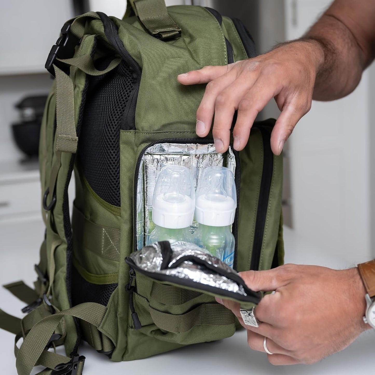 Bolsa de Pañales Green Dad - Mochila de Pañales Militar Estilo Moll...
