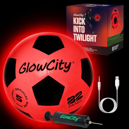 GlowCity Balón de fútbol que brilla en la oscuridad - Tamaños 3, 4,...