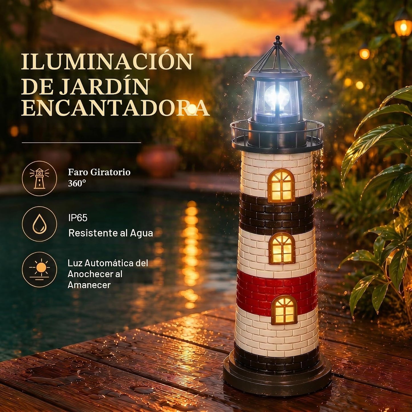 Estatuas de jardín de 23 pulgadas, decoración de jardín con luces s...