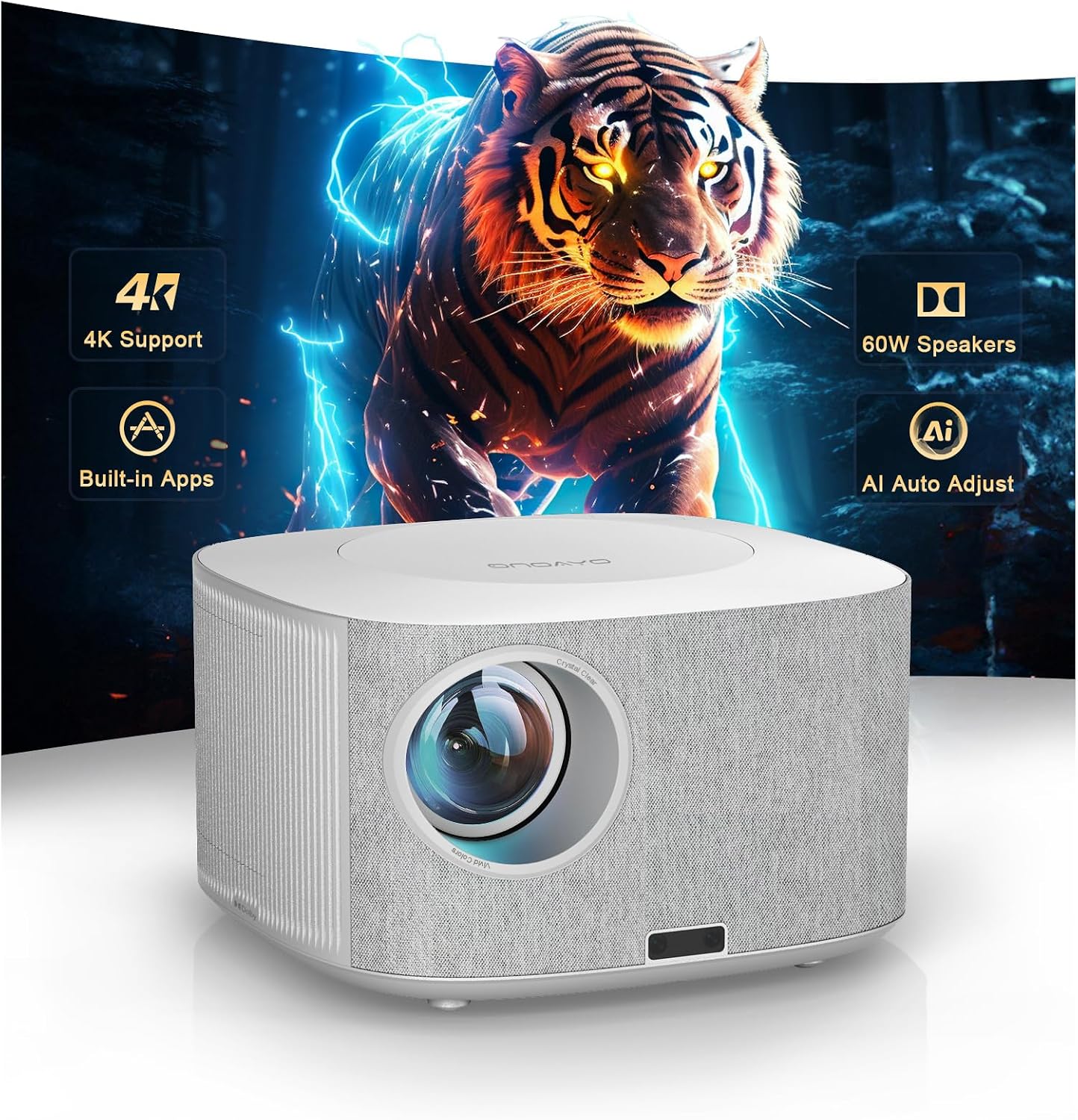 ONOAYO Proyector para Exteriores 4K con Dolby Audio de 60 W y Aplic...