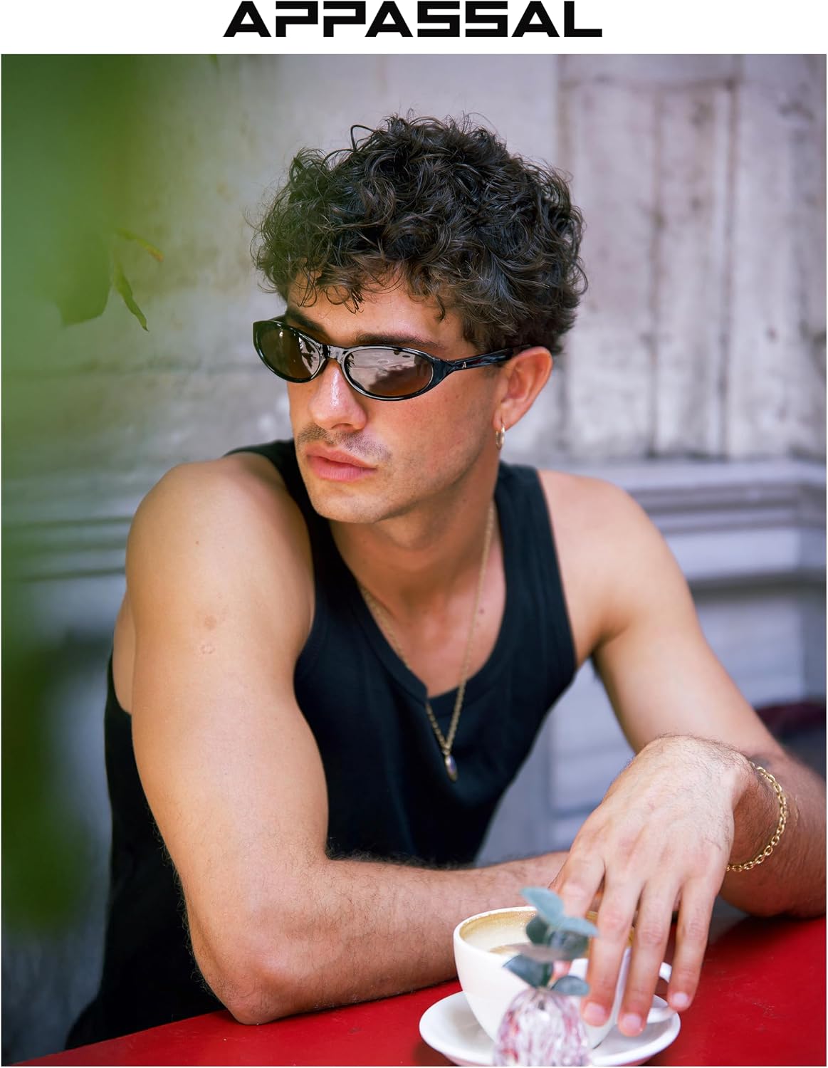 Appassal Gafas de sol ovaladas envolventes retro Y2K AP3741 | Gafas...