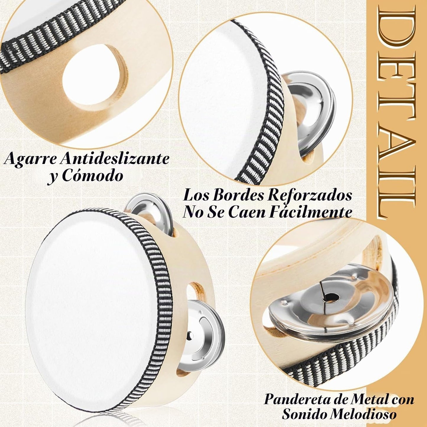 Lukmaa 12 piezas de pandereta a granel para adultos, instrumento mu...