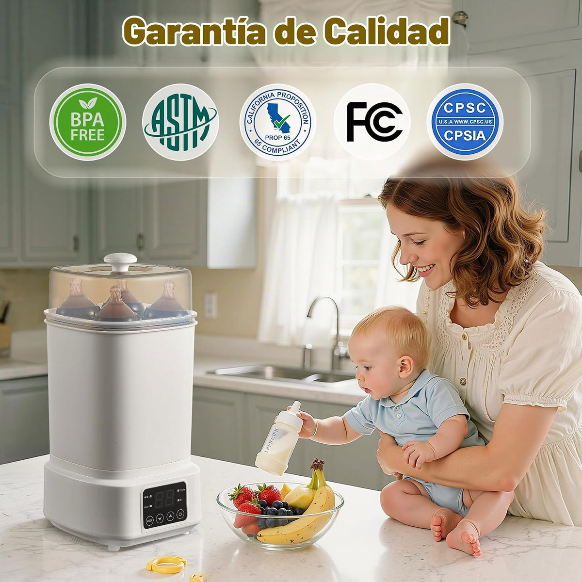 Vaporizador y Secador de Biberones: 8 en 1 Eléctrico Compacto - Por...