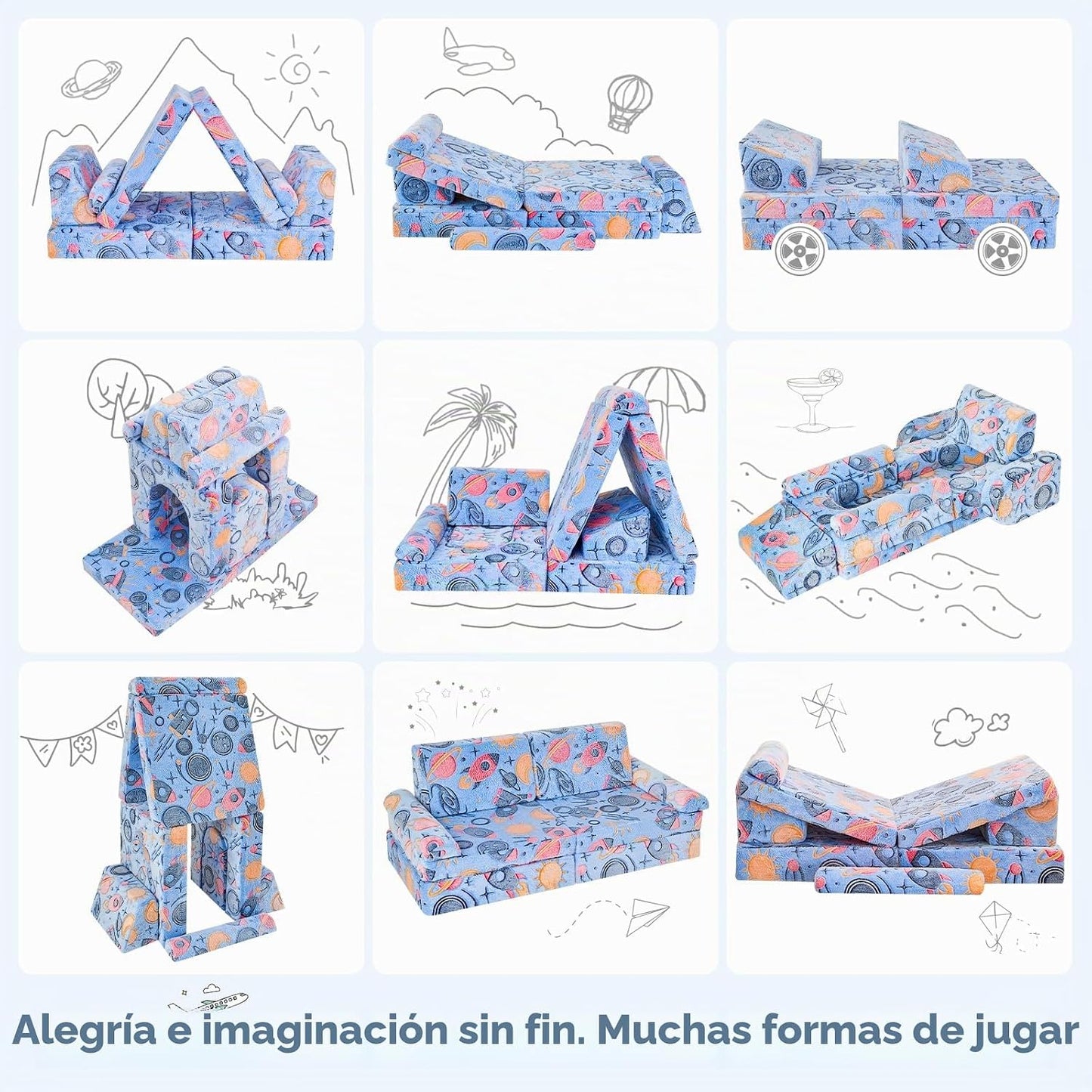 IFNOW Sofá de juego modular para niños, sofá para niños pequeños, s...