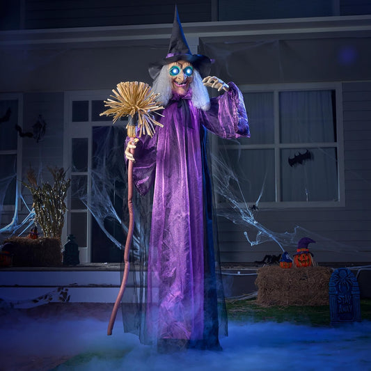 JOYIN - Decoración de Halloween para exteriores de 183 cm, bruja an...
