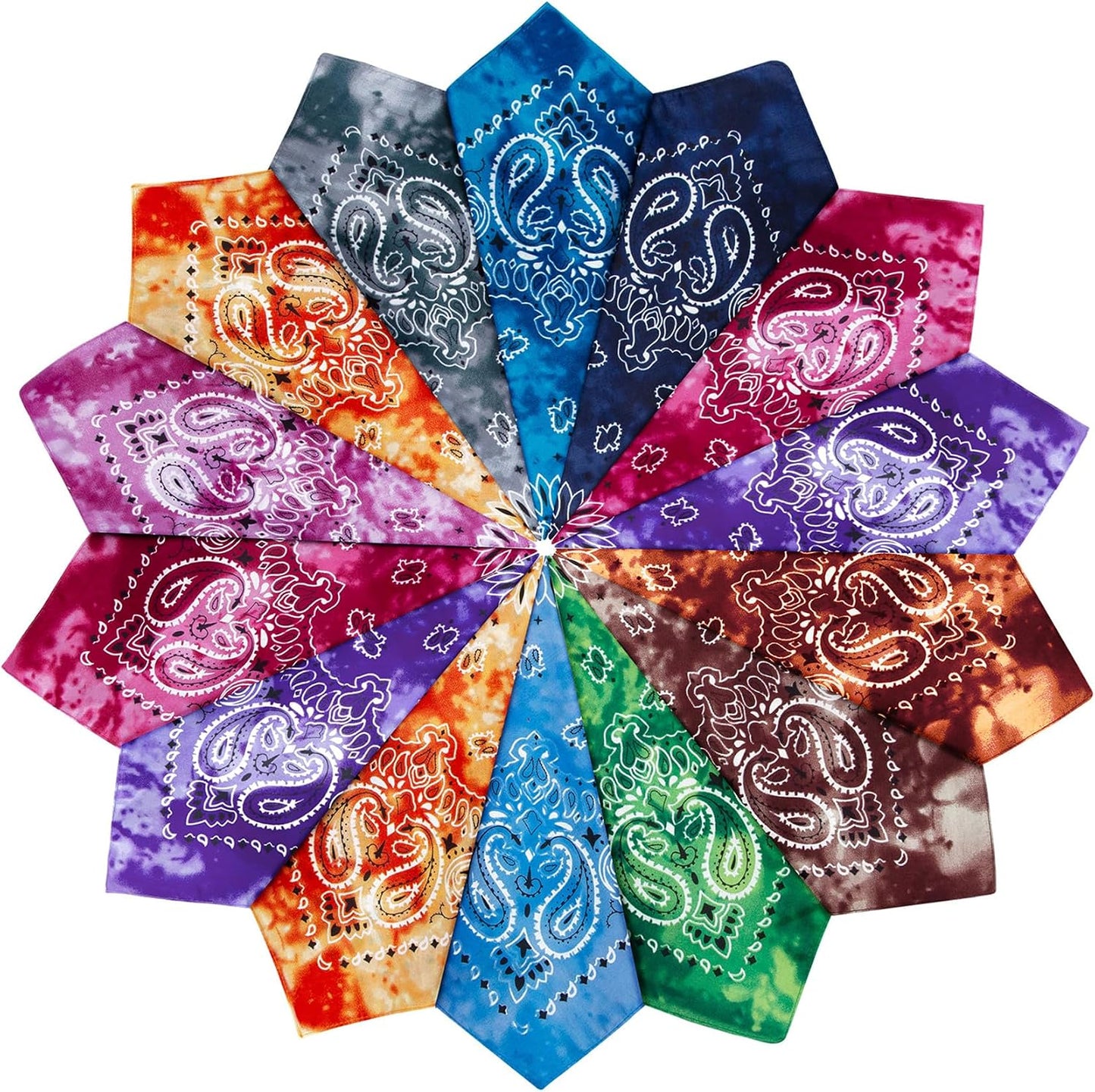 YSense 14 piezas Bandanas con estampado de cachemira, diademas nove...