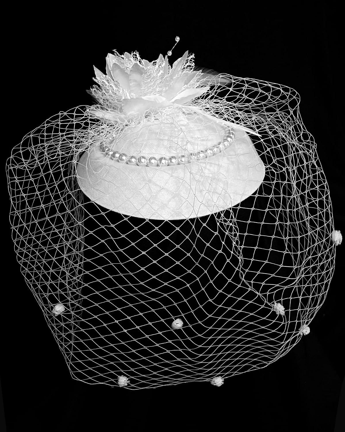 Sombrero pastillero con velo vintage para mujer, para fiesta de té,...