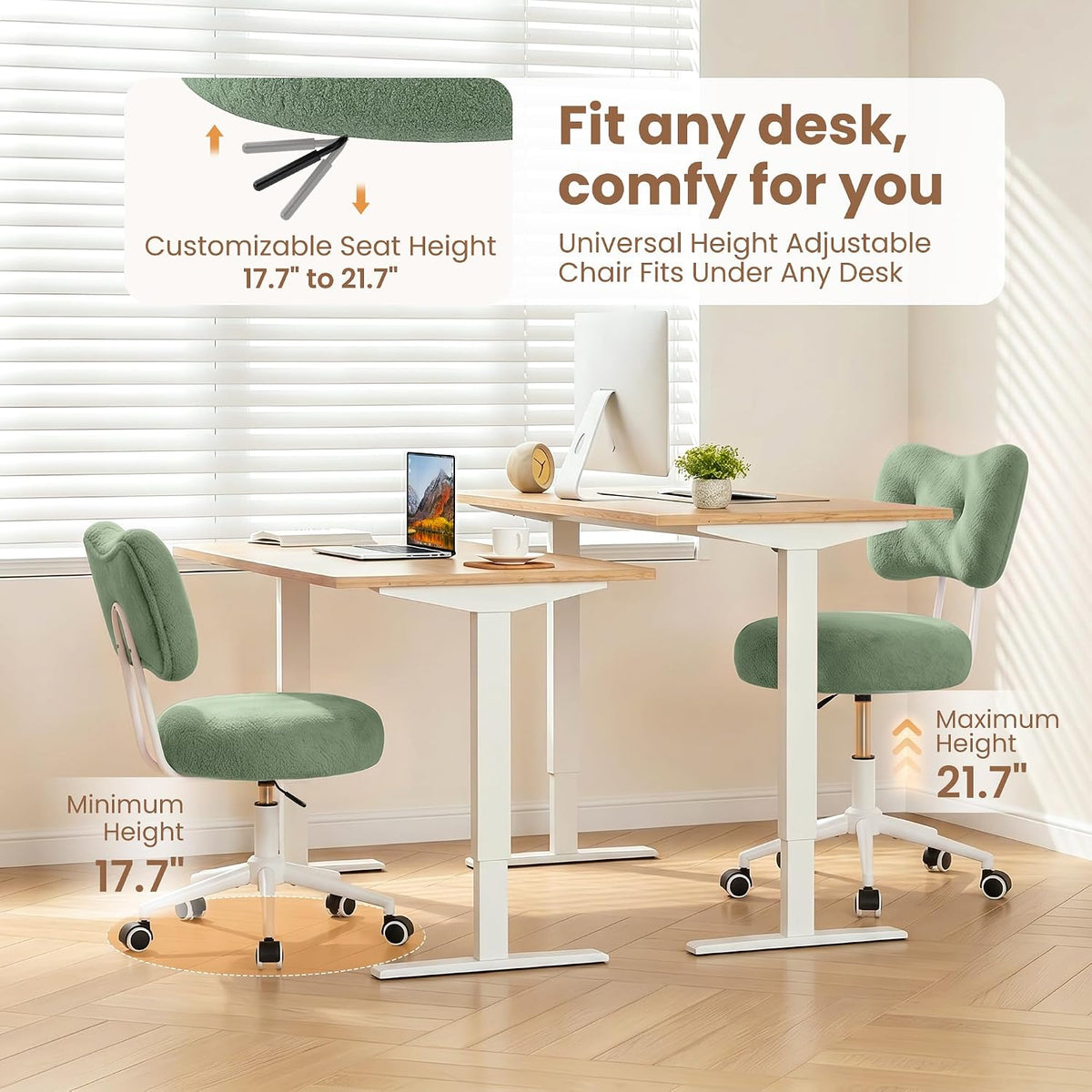 Silla de tocador pequeña con ruedas, cómoda silla de escritorio con...