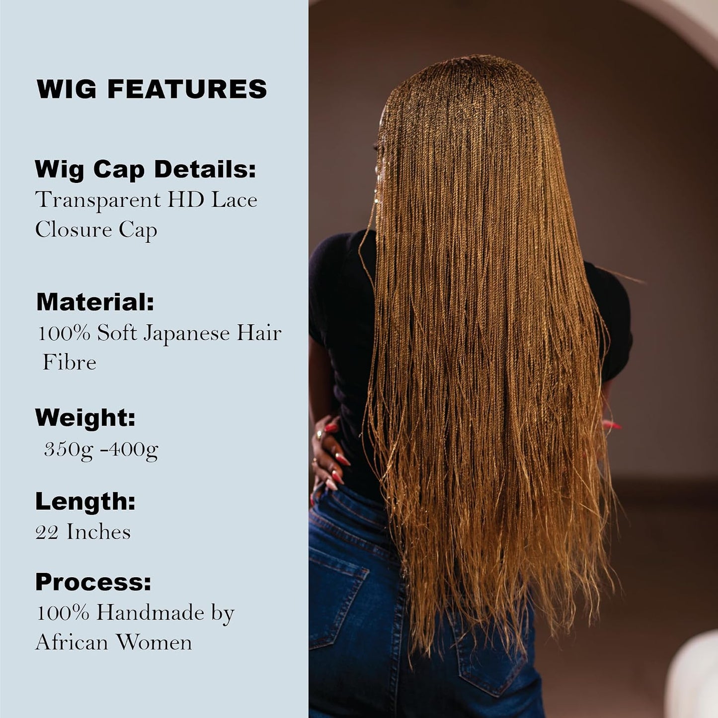 WOW BRAIDS - Pelucas trenzadas a mano, micro millón, sintéticas, Mi...