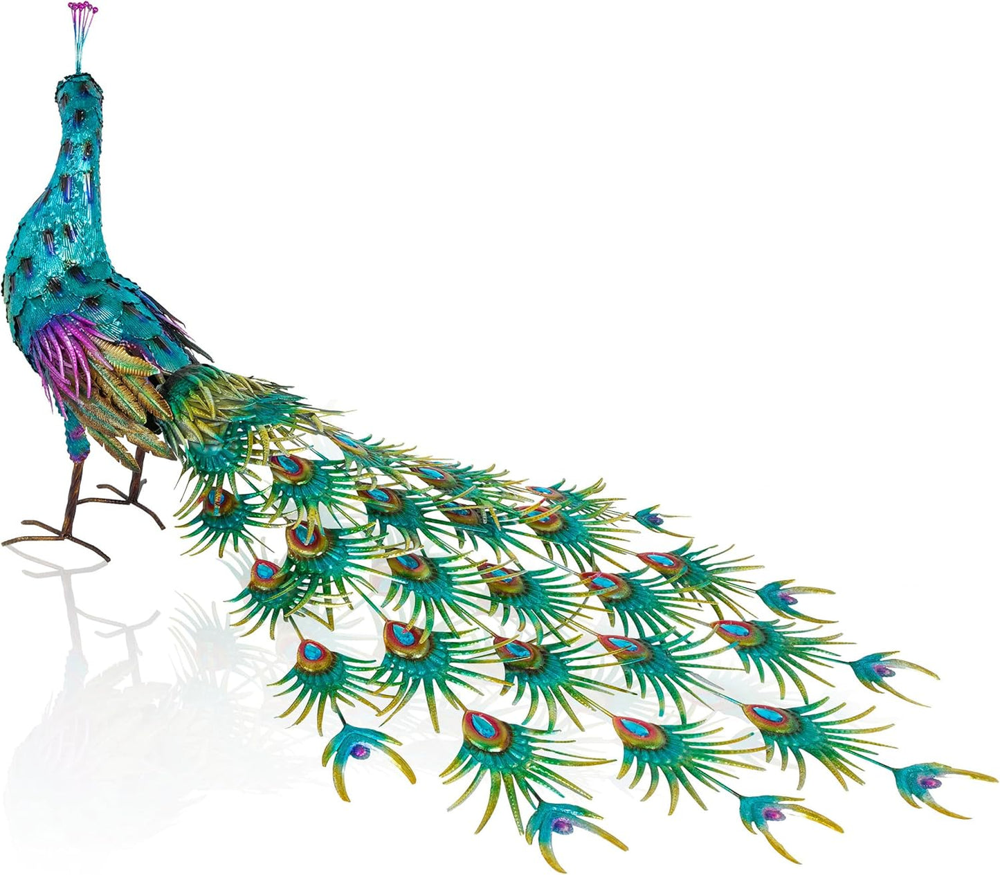 Alpine Corporation HEH378 - Decoración majestuosa de pavo real de m...