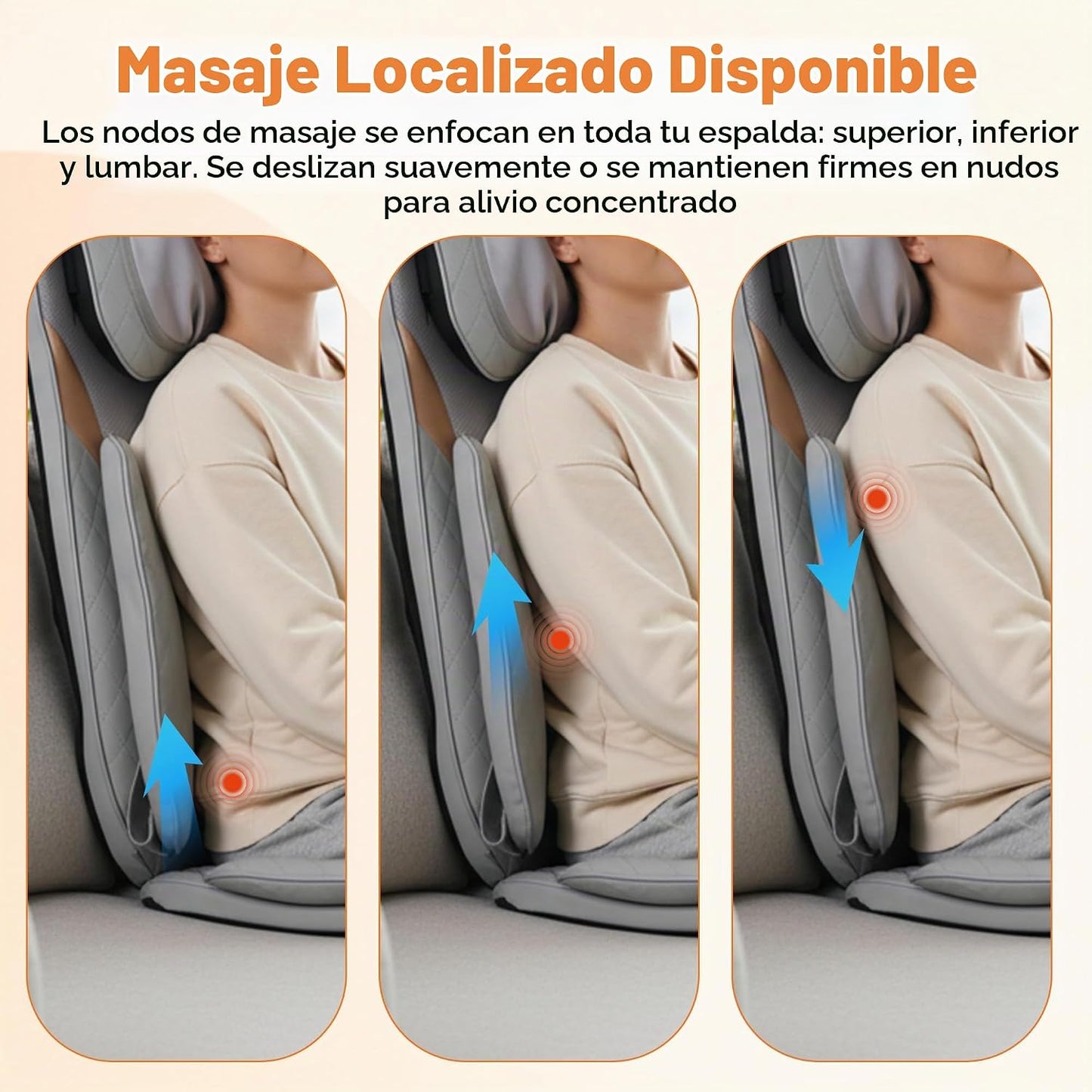 Shiatsu - Masajeador de cuello y espalda, enrollable hacia arriba y...